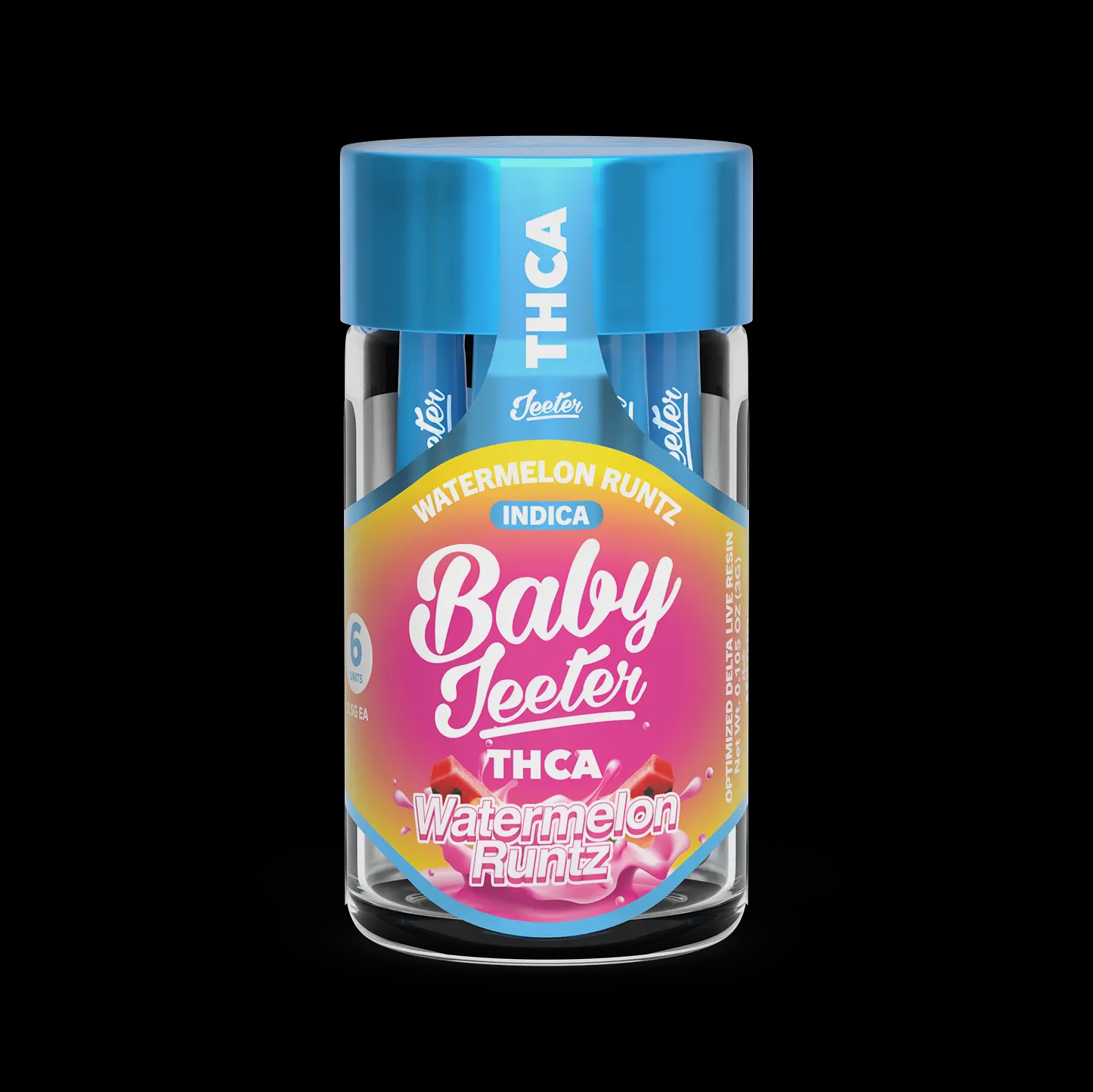 Baby Jeeter THCa Infused Prerolls 6 pcs / Watermelon Runtz